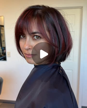 Burgundy bob by Alayna Aanerud