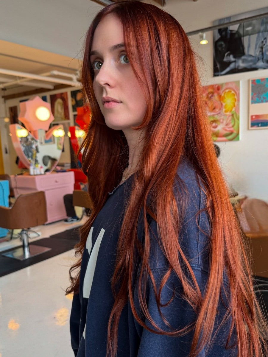 Long copper-red hair color by Daniel Moon